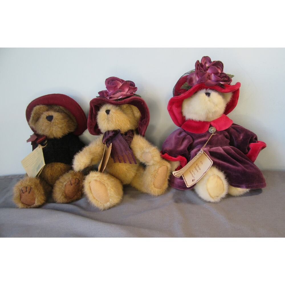 Boyds Bears 10" All With Hats and Tags Lot of 3 Bears 1988-1999